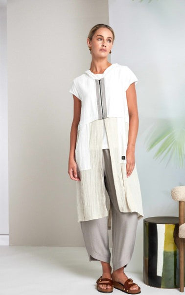 Naya  157  white with taupe trim